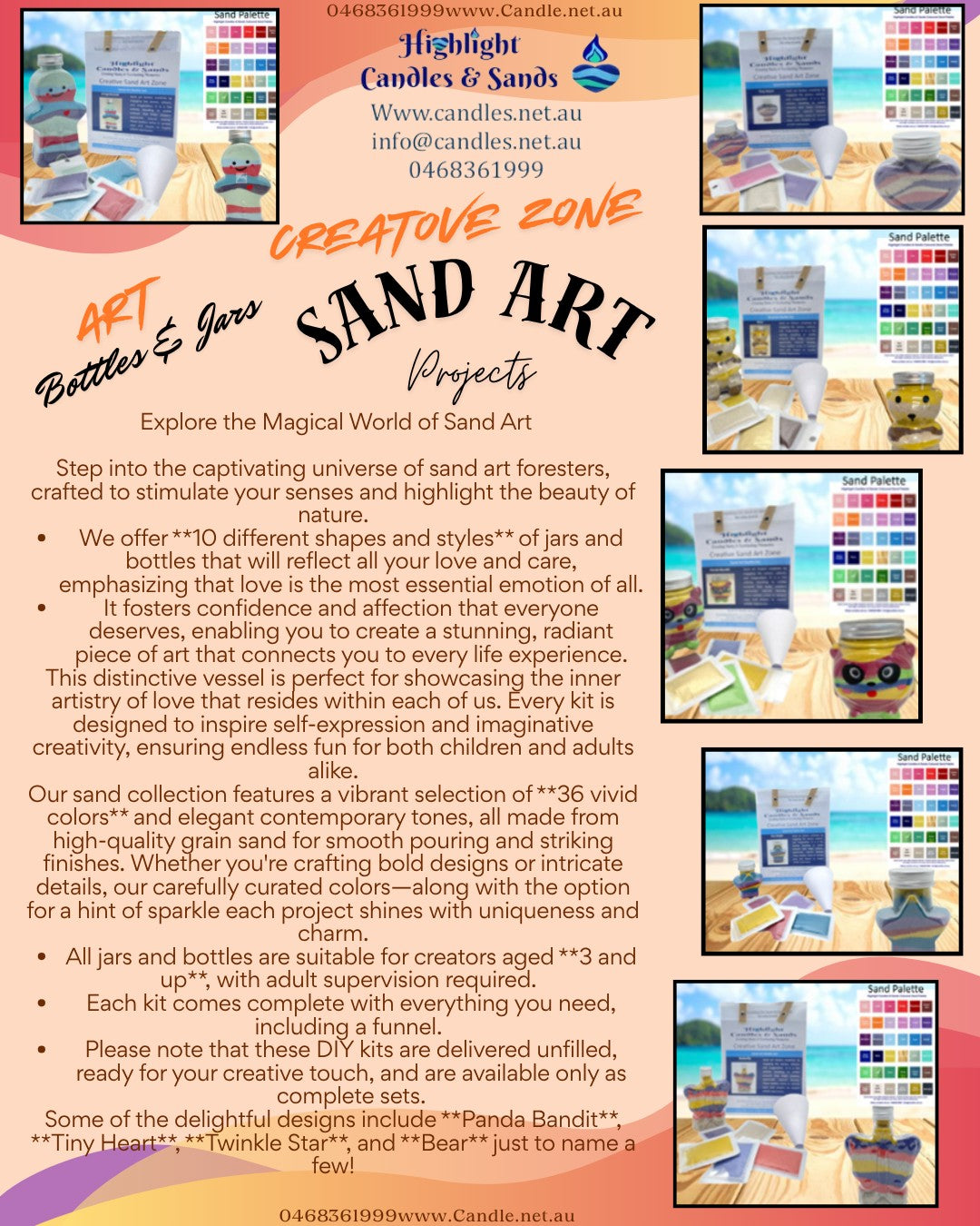 Sand Art Bottle Set Collection