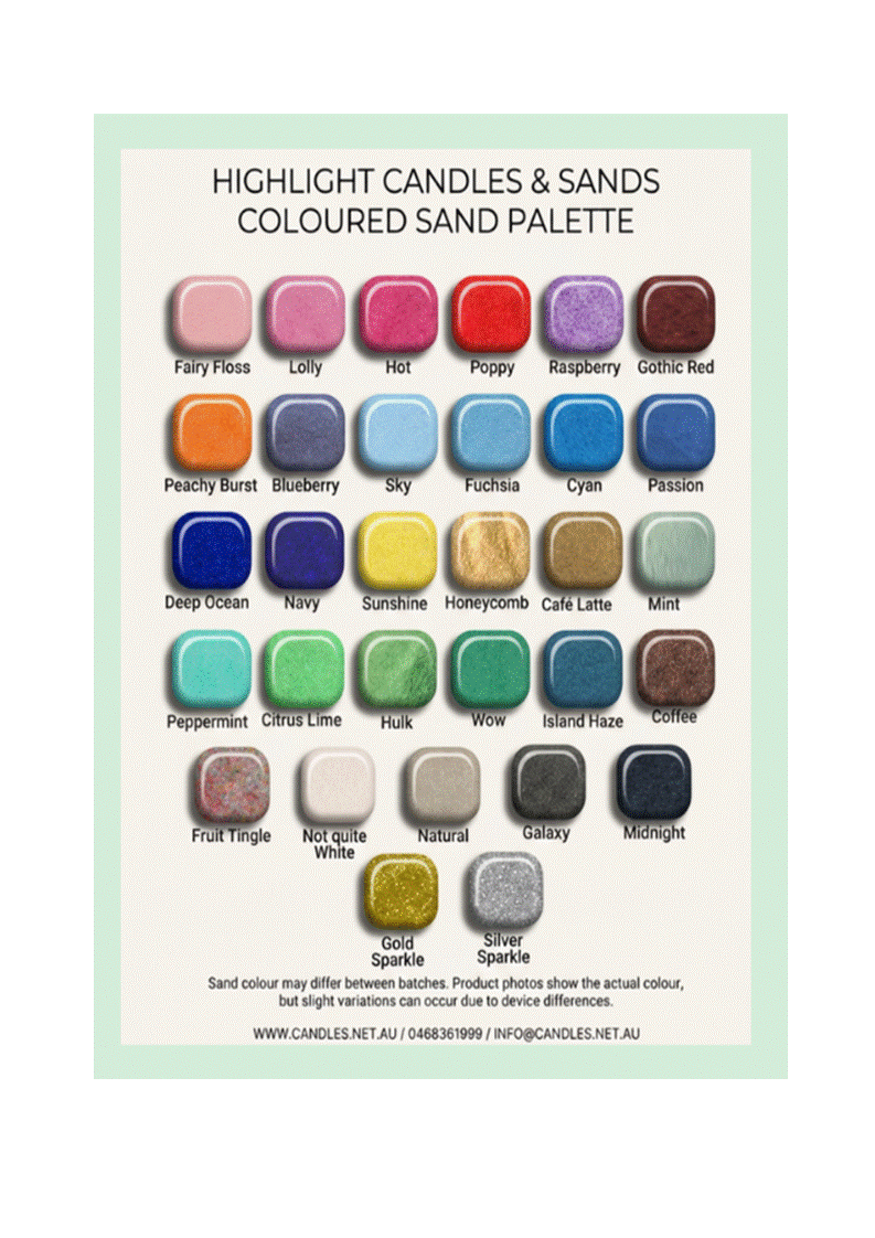 30kg Bulk Coloured Sand Collection