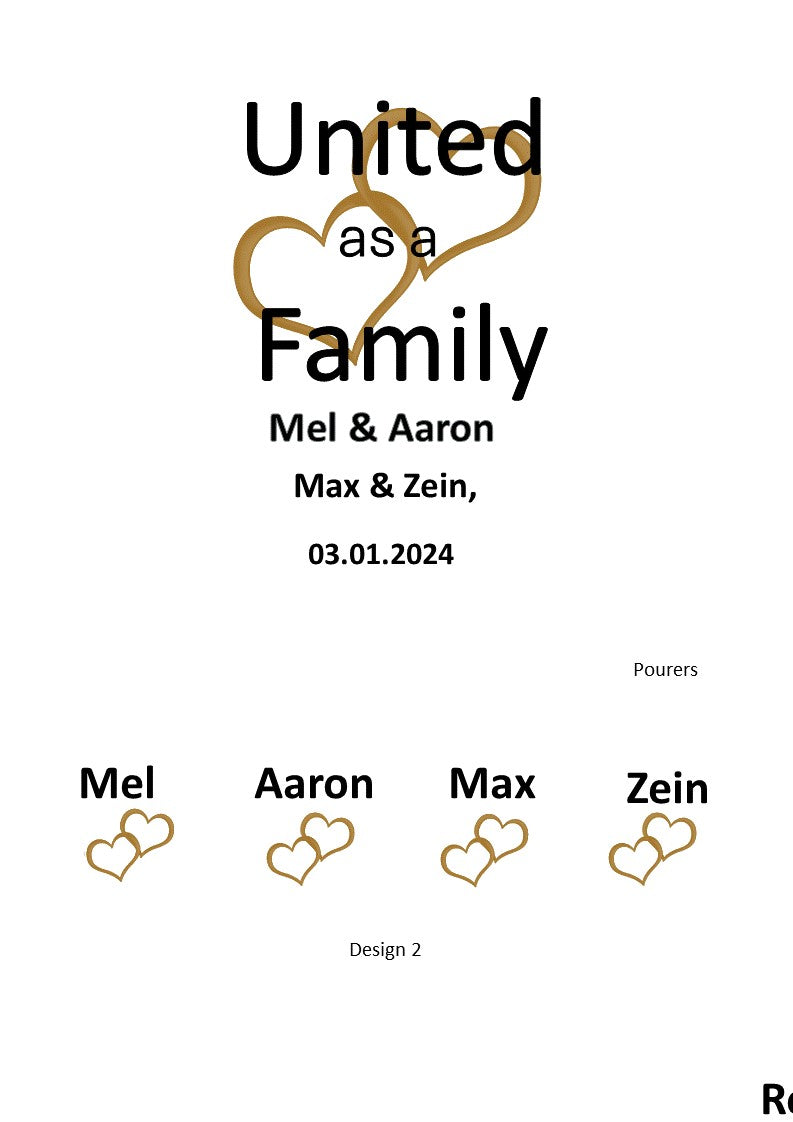Hearts For Ever Wedding Sand Unity 5 Piece Set Personalized