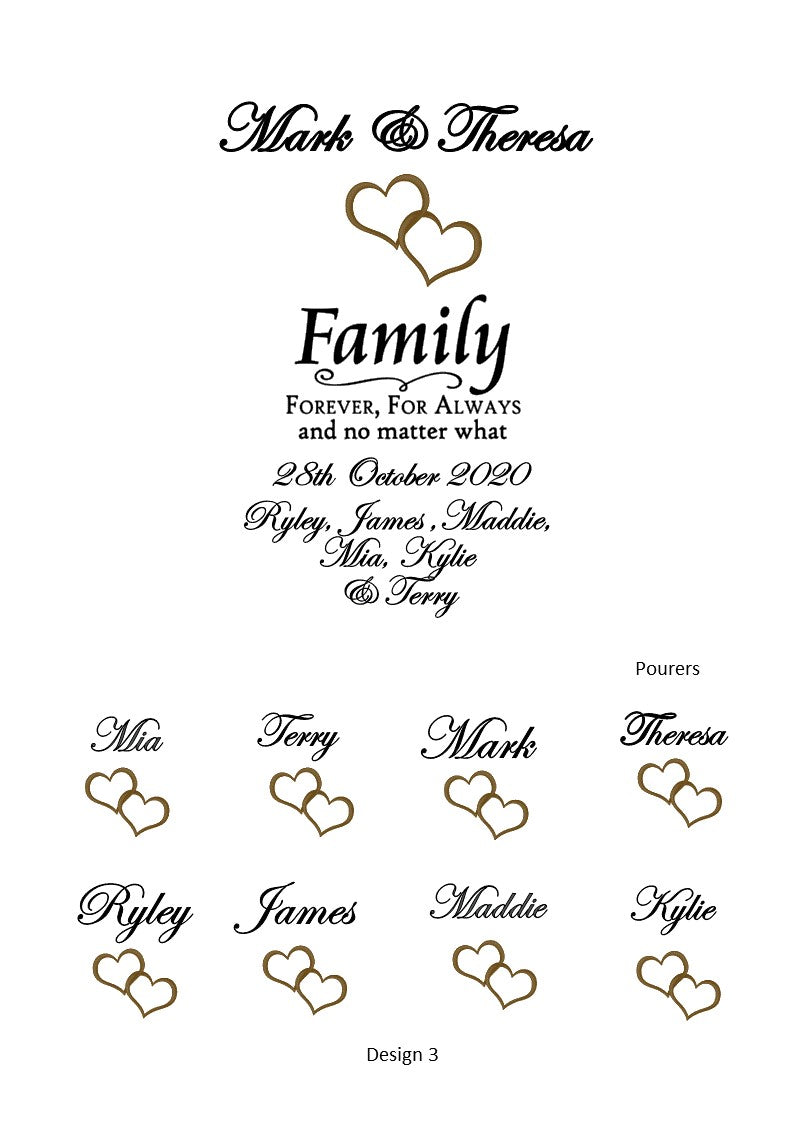 Eternity Wedding Sand Unity Ceremony 9 Piece Set Personalized