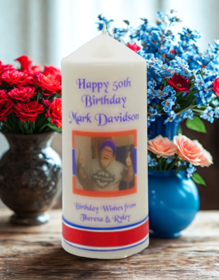 Aged Birthday Personalized Candle Double Classic