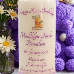 Aged Child Birthday Personalized Candle Elegance