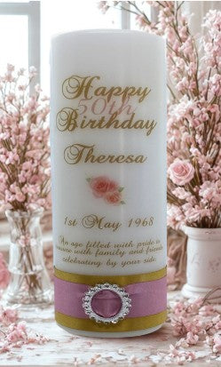 Aged Birthday Personalized Candle Elegance