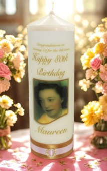 Aged Birthday Personalized Candle Elegance