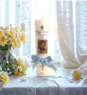 Baptism Personalized Unity Candle Ornate