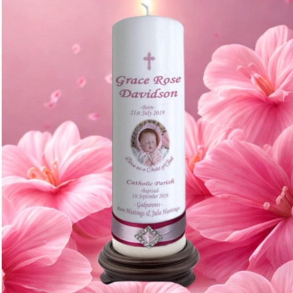 Baptism Personalized Candle Elegance