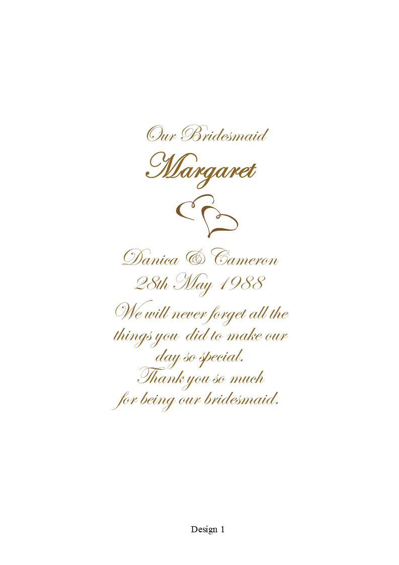 Bridesmaid Personalized Candle Romance