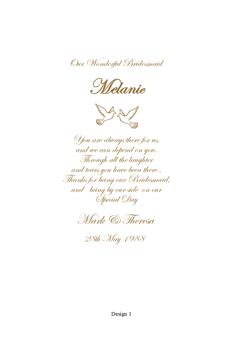 Bridesmaid Personalized Candle Double Classic