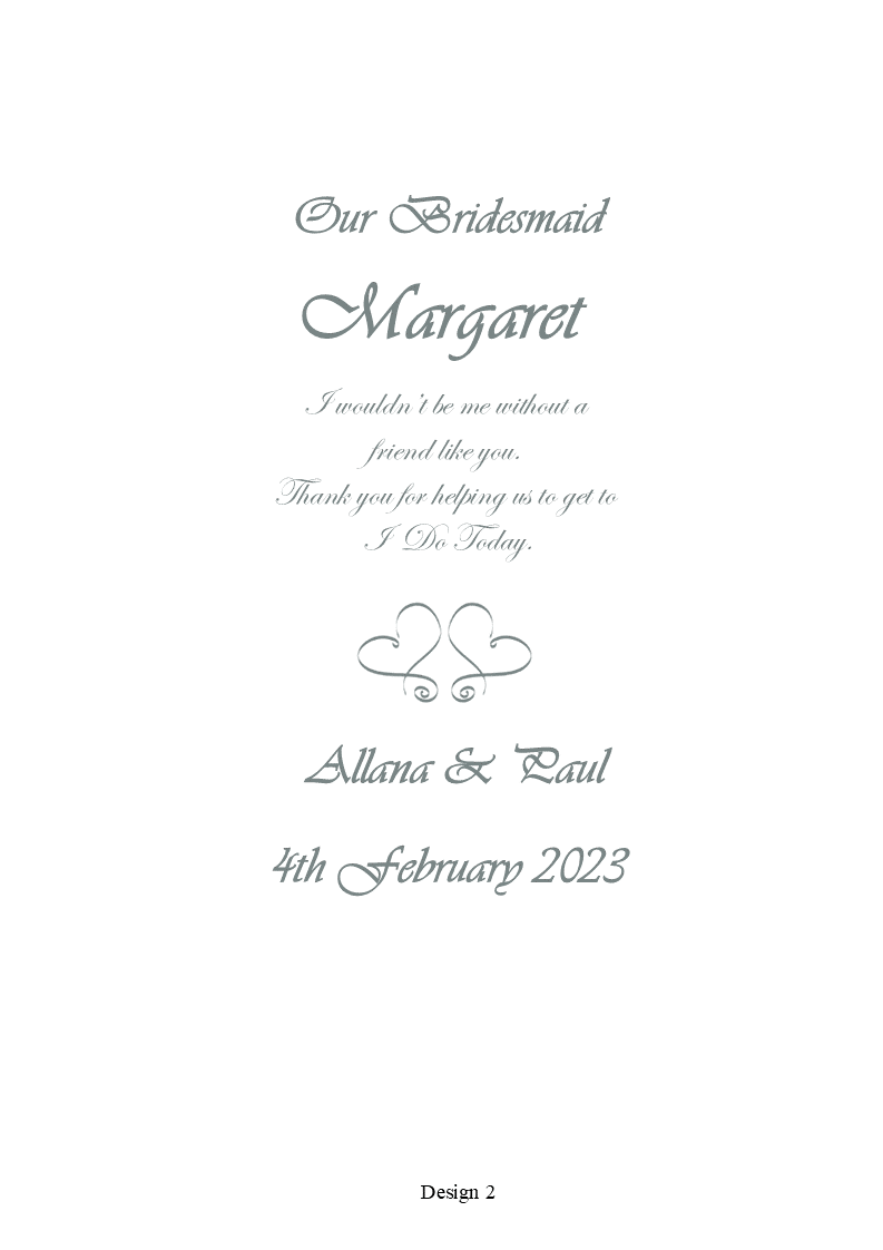 Bridesmaid Personalized Candle Romance