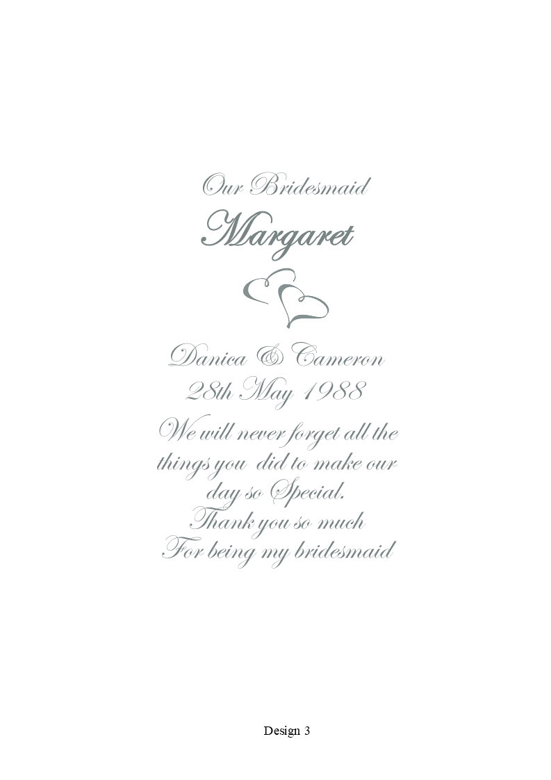 Bridesmaid Personalized Candle Double Classic