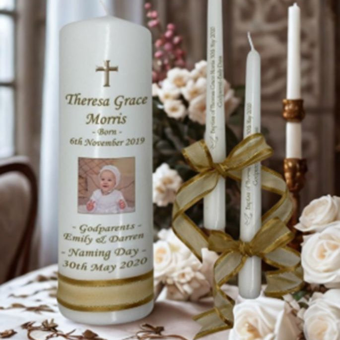 Christening Personalized Candle Unity Set Classic