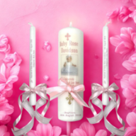 Christening Personalized Candle Unity Set Ornate