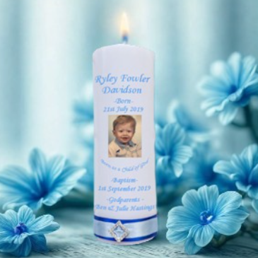Christening Personalized Candle Unity Elegance