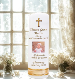Christening Personalized Unity Candle Double Classic