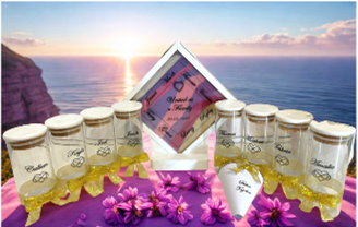 Diamond Wedding Sand Unity Ceremony 9 Piece Set Personalized