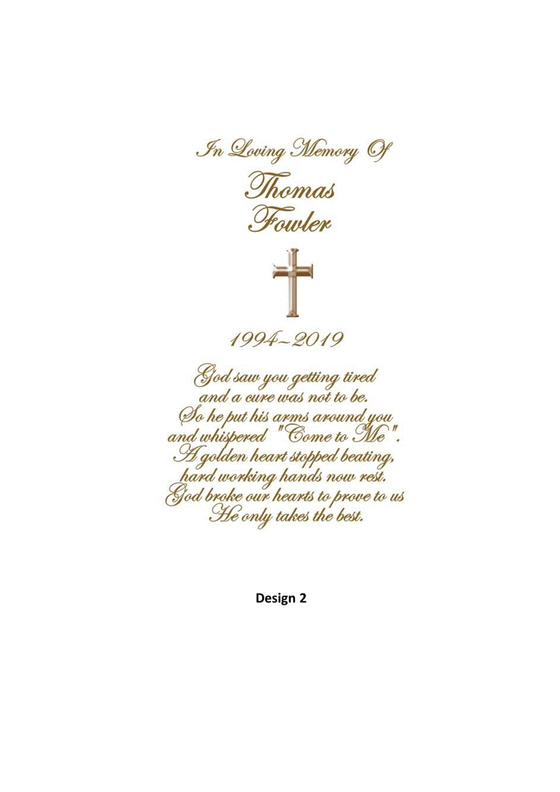 Memorial Personalized Candle Double Classic
