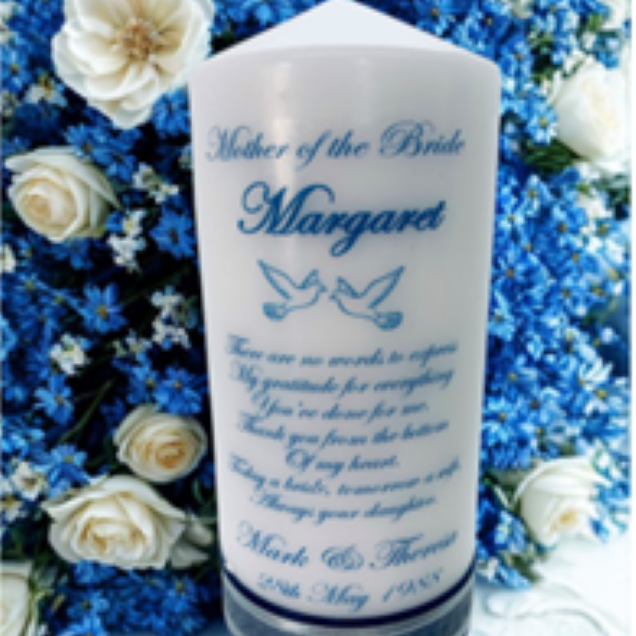 Mother of the Bride Personalized Candle Double Classic
