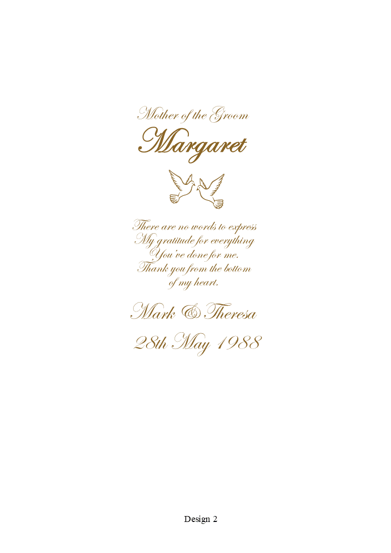 Mother of the Groom Personalized Candle Double Classic