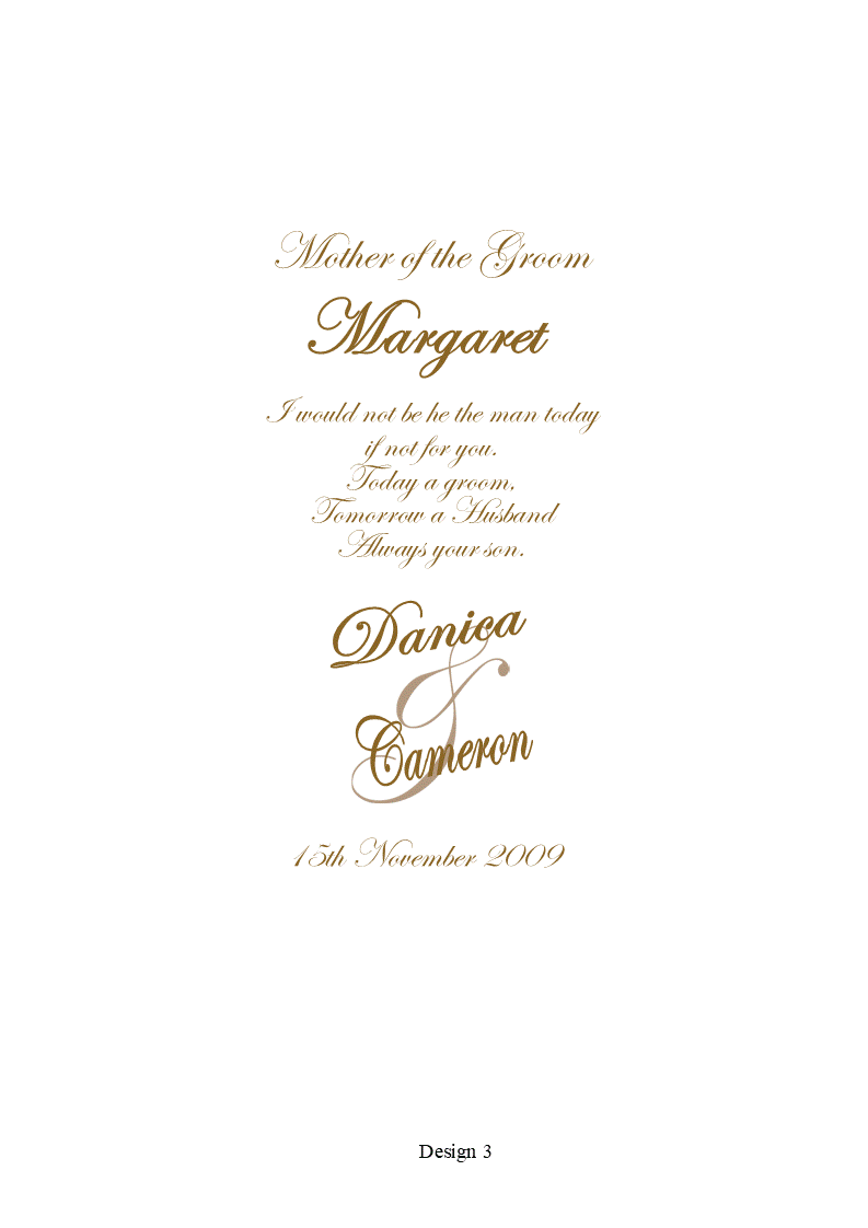 Mother of the Groom Personalized Candle Double Classic