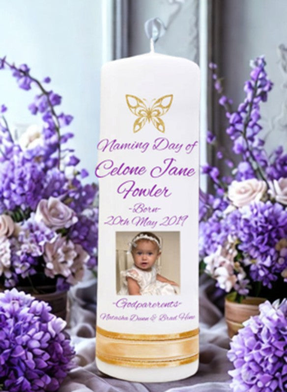Naming Day Personalized Candle Classic