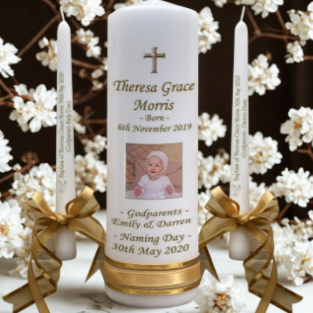 Naming Day Personalized Candle Unity Set Double Classic