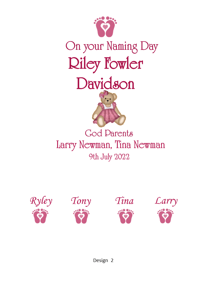 Dreams Naming Day Sand Unity Ceremony 5 Piece Set Personalized