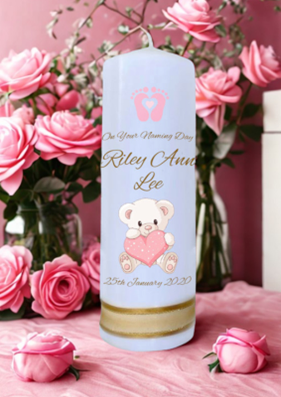 Naming Day Personalized Candle Classic