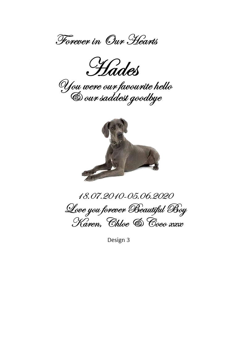 Pet Memorial Personalized Candle Double Classic