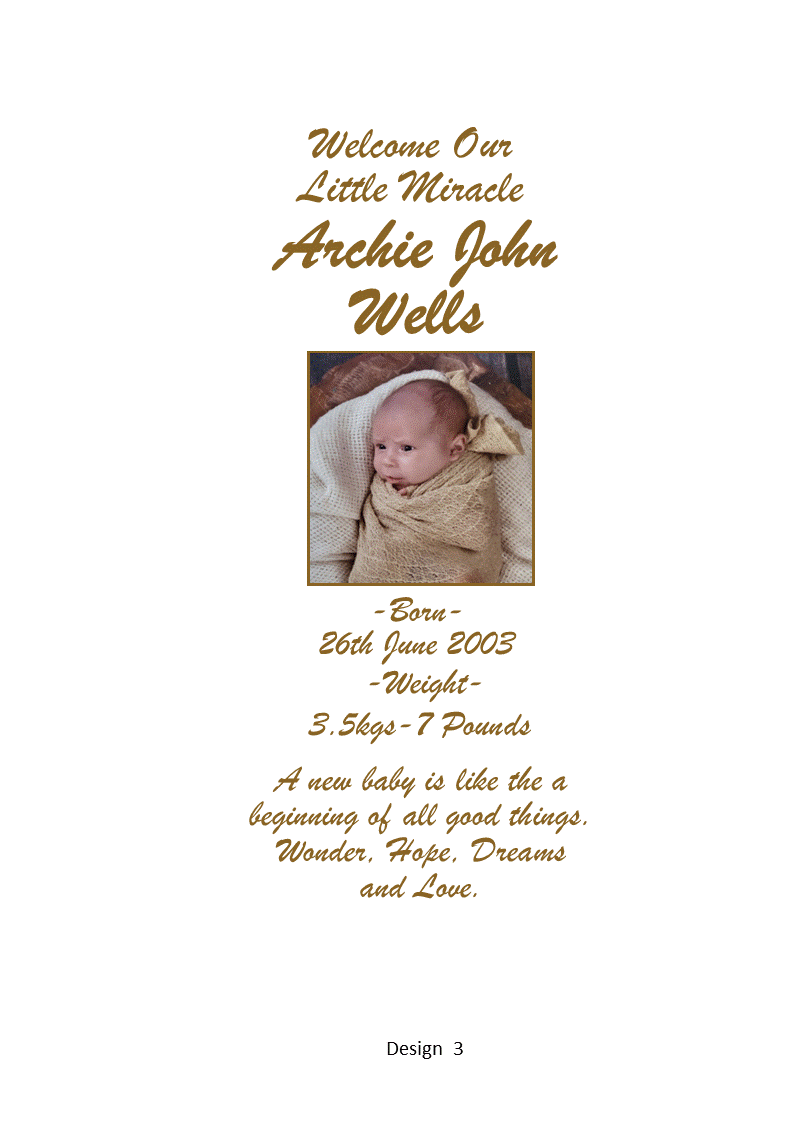 Welcome Baby Single Personalized Candle Classic