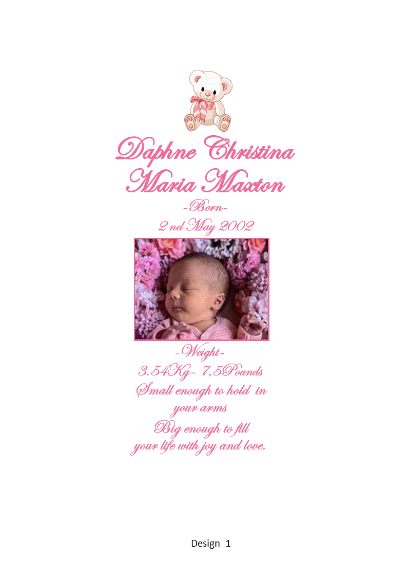 Welcome Baby Single Personalized Candle Elegance