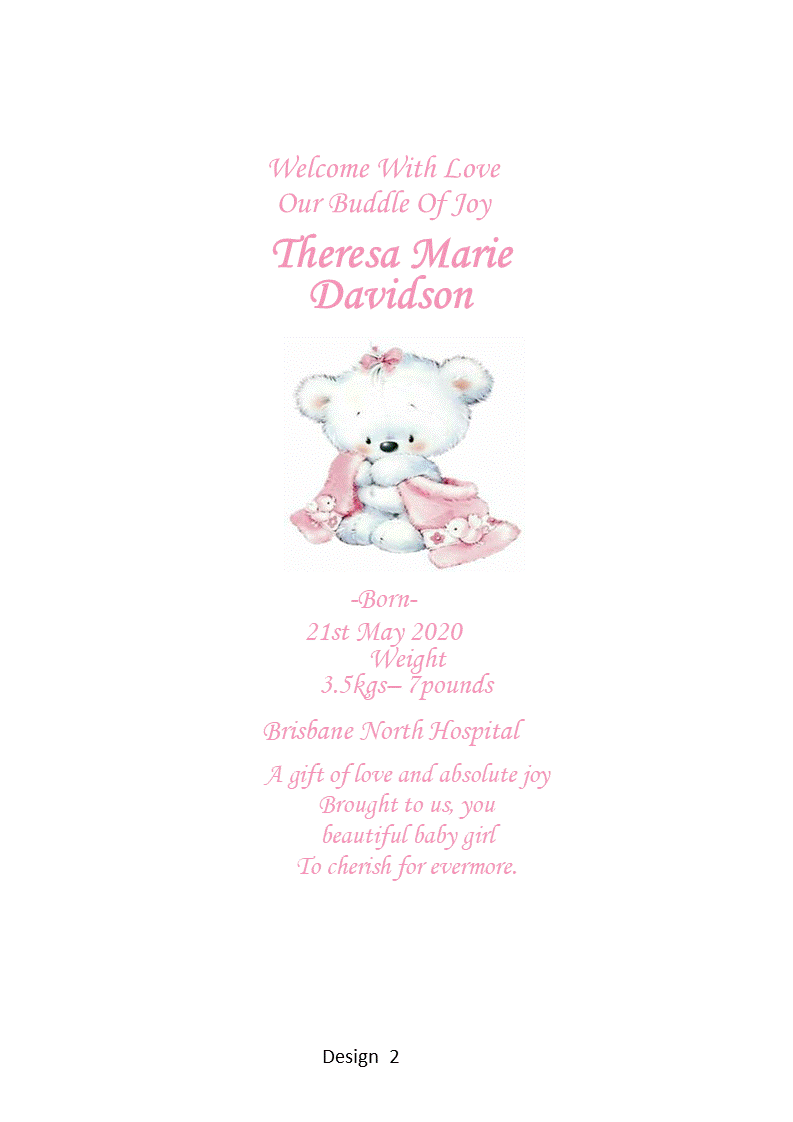 Welcome Baby Single Personalized Candle Elegance