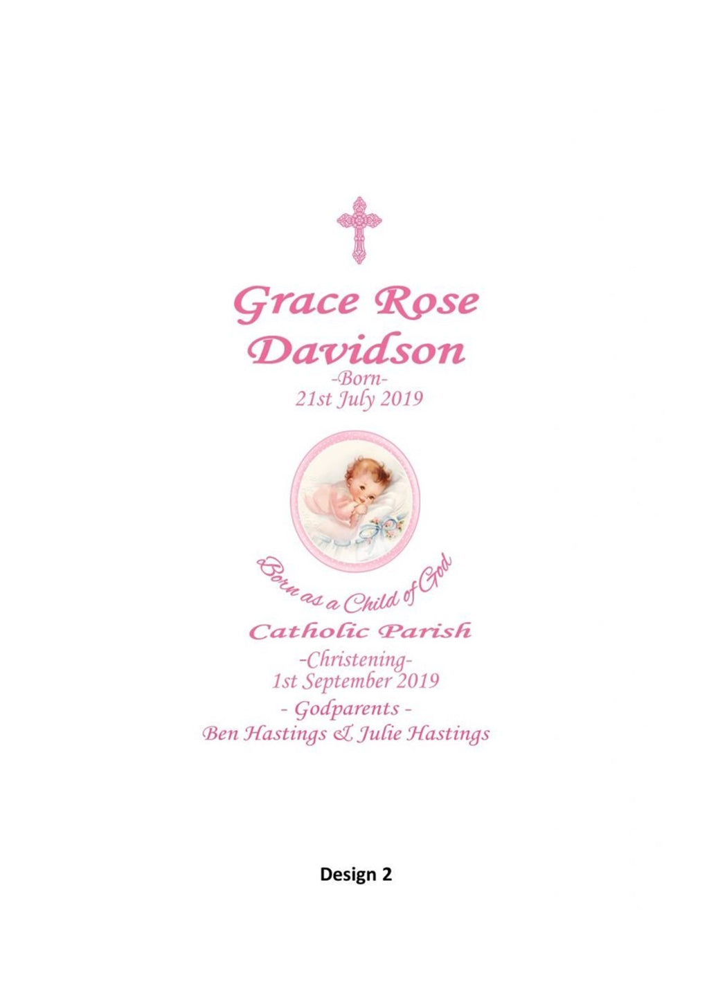 Christening Personalized Unity Candle Double Classic