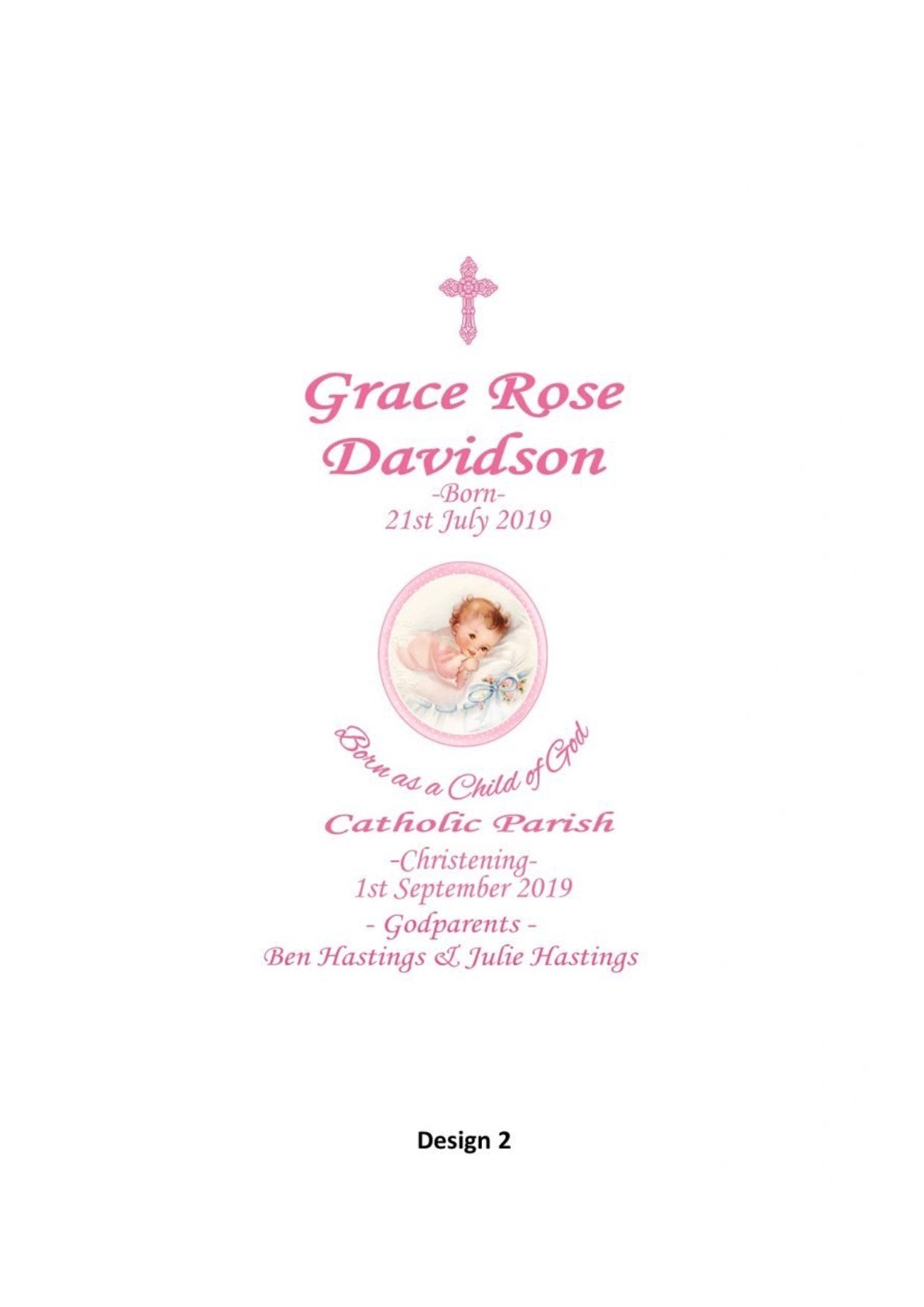 Christening Personalized Unity Candle Double Classic