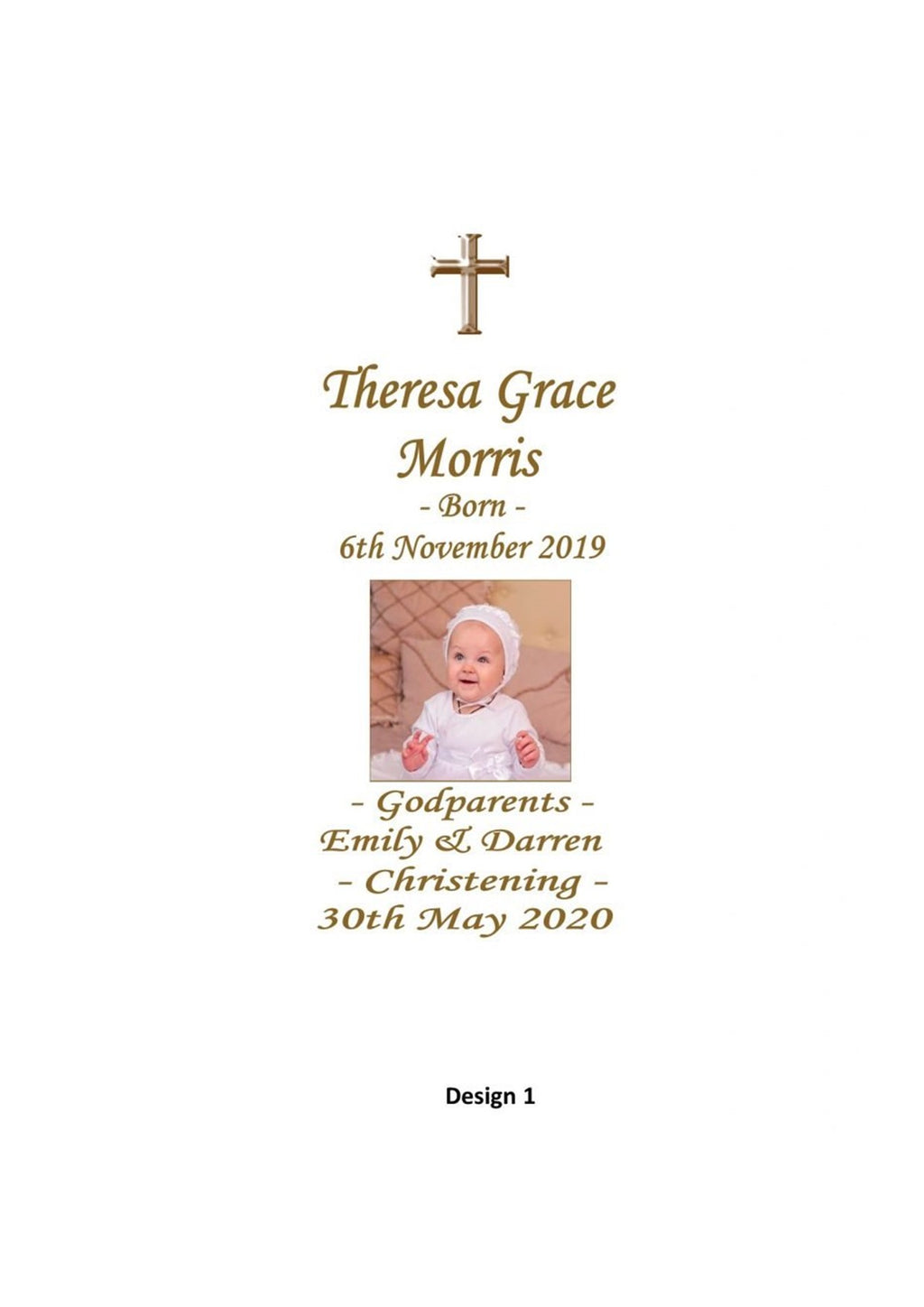 Christening Personalized Unity Candle Double Classic