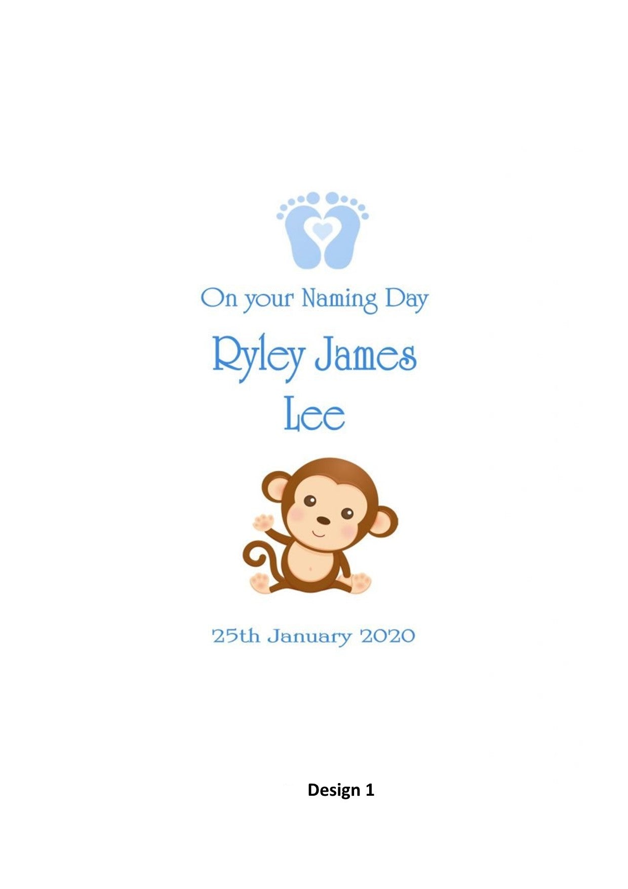 Naming Day Personalized Candle Double Classic