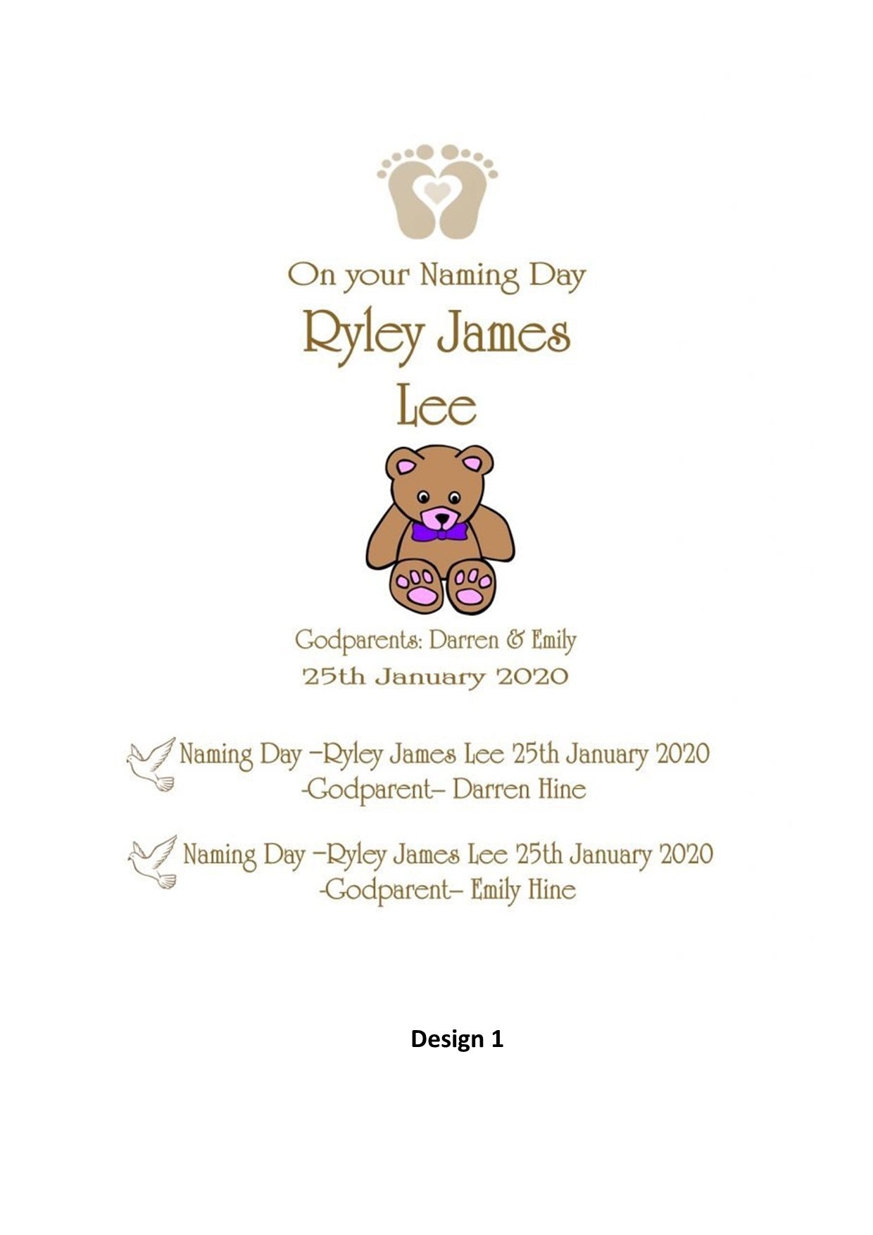 Naming Day Personalized Candle Unity Set Elegance