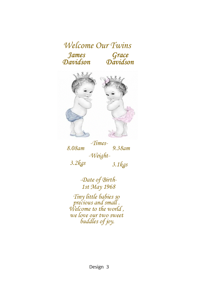 Welcome Baby Multiple Personalized Candle Double Classic