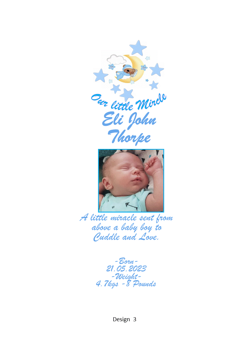 Welcome Baby Single Personalized Candle Ornate