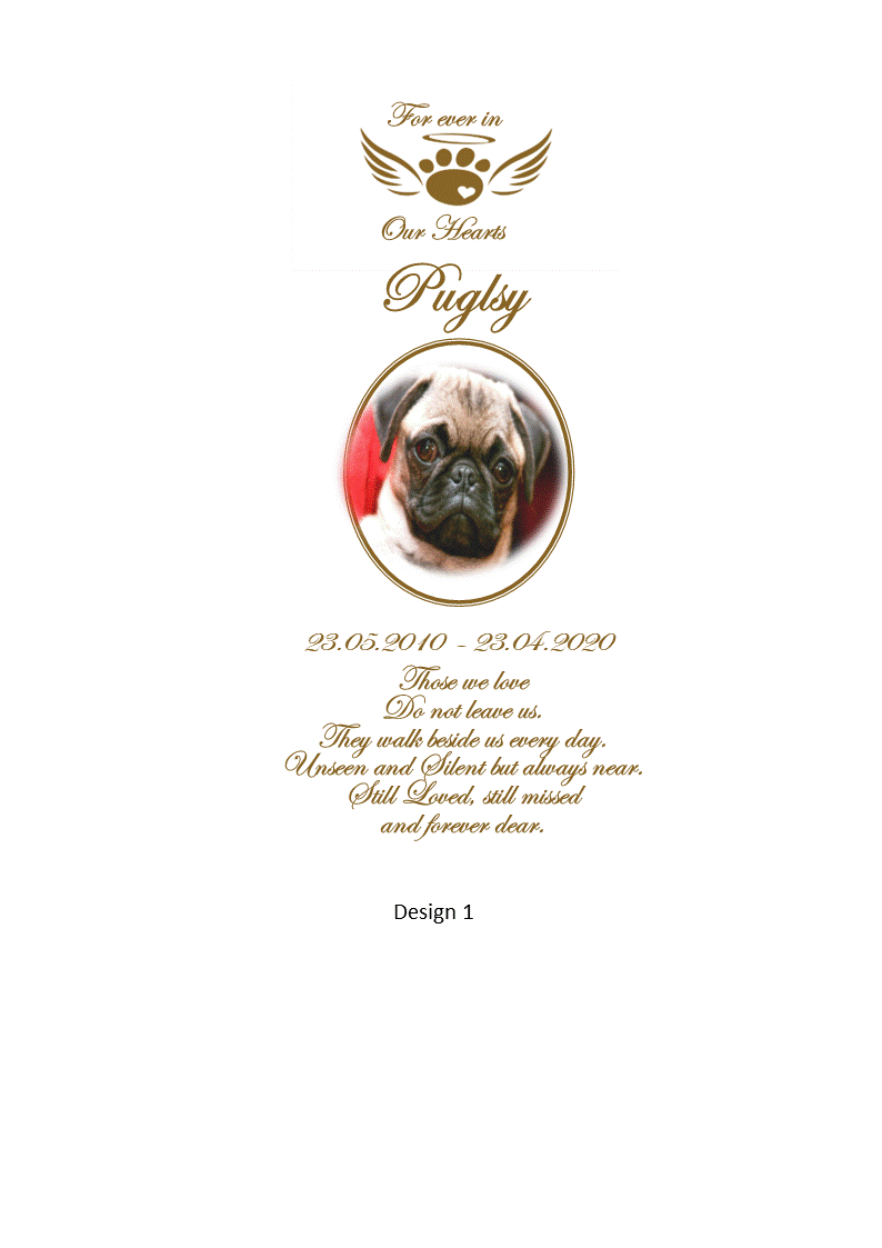 Pet Memorial Personalized Candle Double Classic