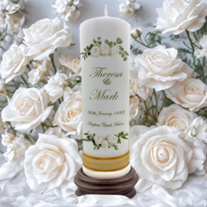 Wedding Personalized Single Ceremony Unity Candle Classic