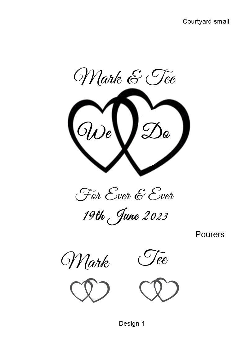 Hearts For Ever Wedding Sand Unity 3 Piece Set Personalized