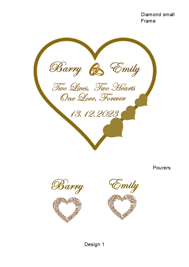 Spirit Wedding Sand Unity Ceremony 3 Piece Set Personalized