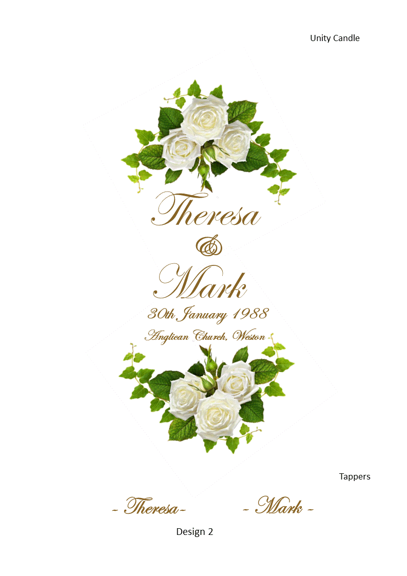 Wedding Personalized Ceremony Unity Candle Intimate Set Classic