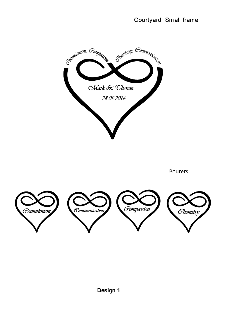 Dreams Wedding Sand Unity Ceremony 5 Piece Set Personalized