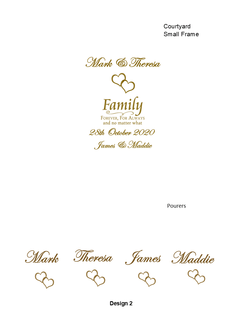 Dreams Wedding Sand Unity Ceremony 5 Piece Set Personalized