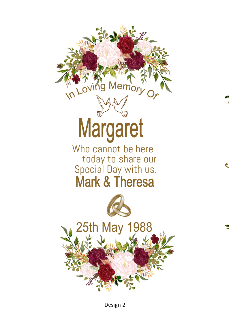 Wedding Memorial Personalilzed Candle Elegance