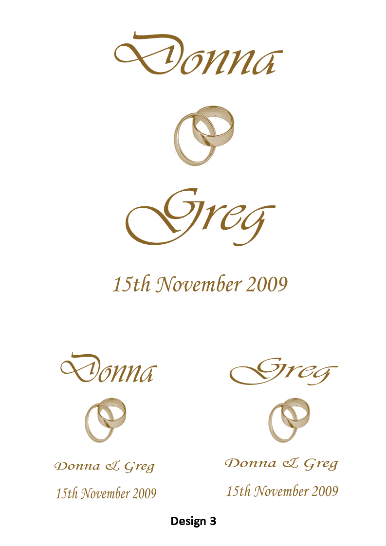 Wedding Personalized Ceremony Unity Candle Set of 3 Elegance