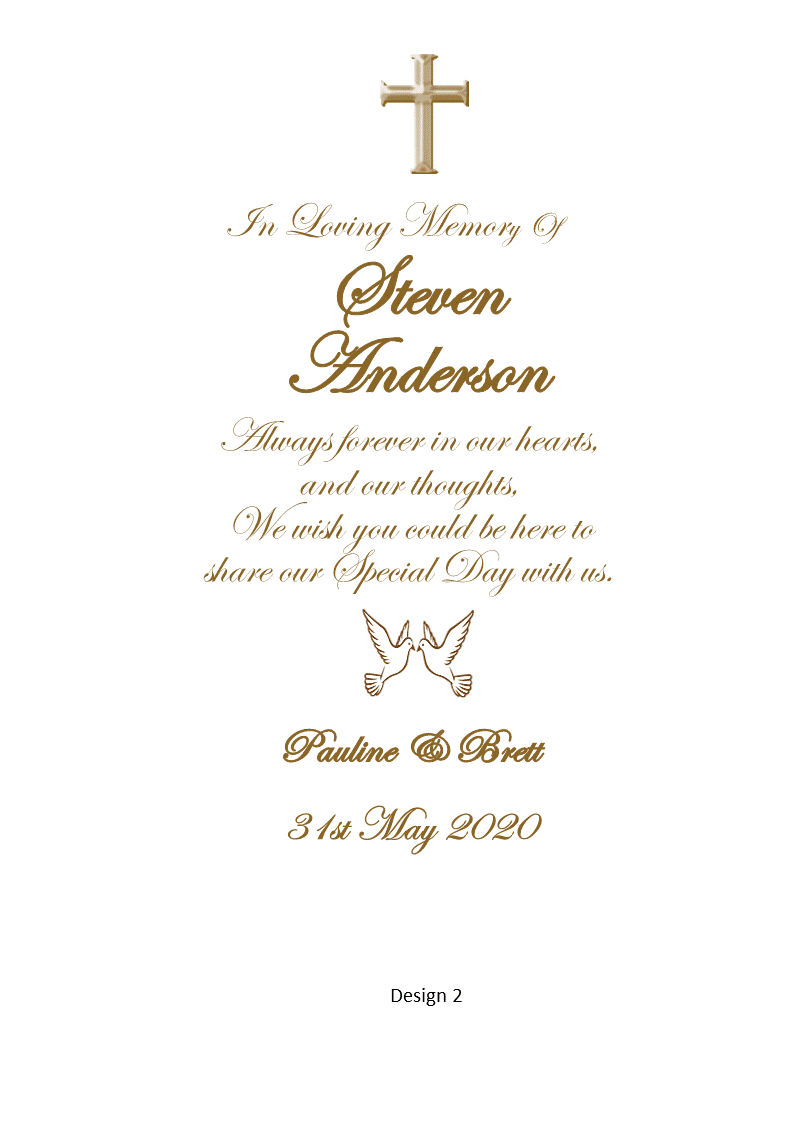 Wedding Memorial Personalilzed Double Classic