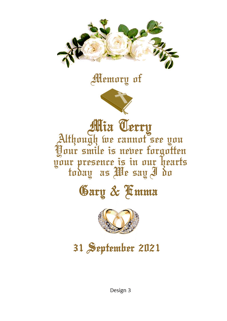 Wedding Memorial Personalilzed Double Classic