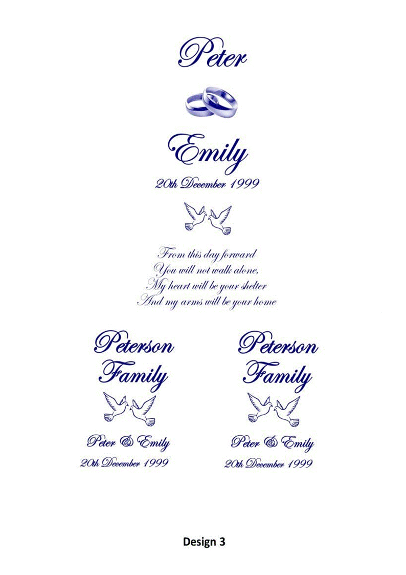 Wedding Personalized Ceremony Unity Candle Set of 3 Double Classic
